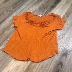 Orange v neck top